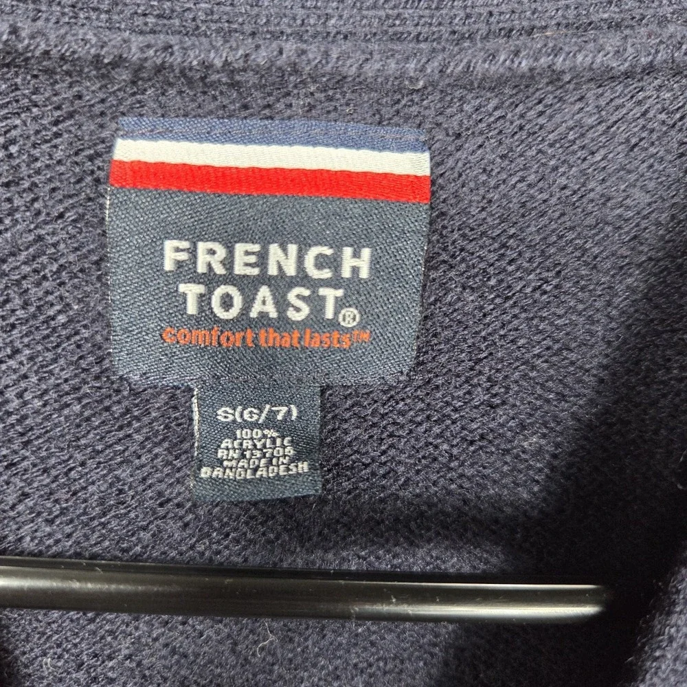 French Toast Girls Navy Button Front School Uniform Cardigan Sweater Size 6/7